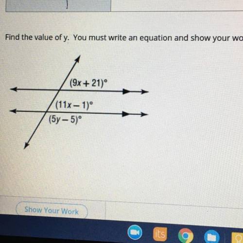 HELPP
FIND THE VALUE OF Y