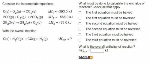 Consider the intermediate equations:

3 equations. 1: upper C solid plus upper o subscript 2 gas r