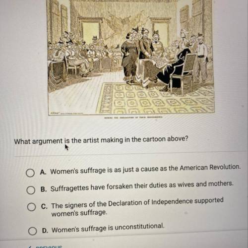 What argument is the artist making in the cartoon above?

A. Women's suffrage is as just a cause a