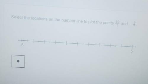 Select the locations on the number line to plot the points 10/2 and 9/2