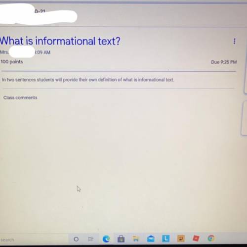 What is informational text ? In your own words