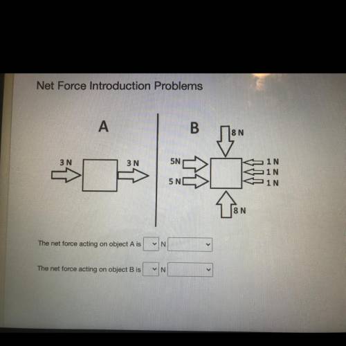 The net force acting on object A is
The net force acting on object B is