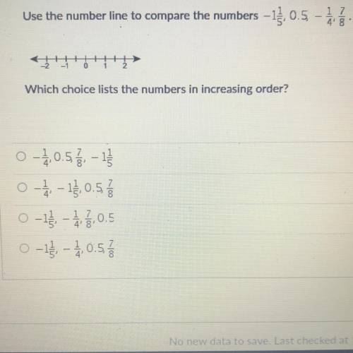 Which choice lists the numbers in increasing order?