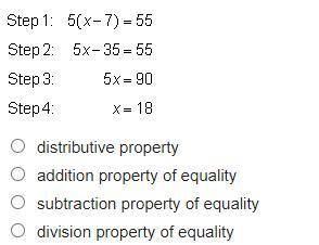Which property was used to write the equation in step 2?