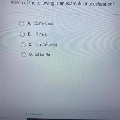 HELPPPPPPPPPPPPPPPP
which of the following is an example of acceleration