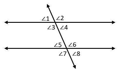 Which pair of angles are an example of alternate exterior angles?

A. Angle 1 and Angle 7
B. Angle