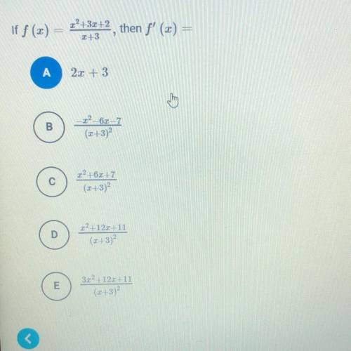 Can someone PLEASE show me how to do this! If f (x) = x^2 + 3x +2/ x +3, then f’ (x) =