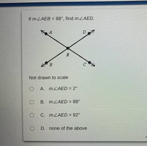 If m ZAEB = 88°, find m2AED.