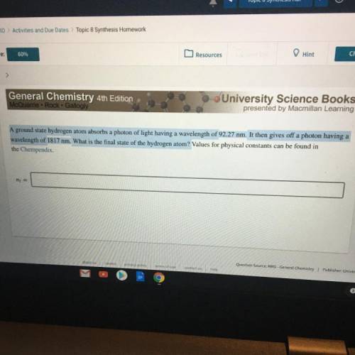 Need an answer by 11:55, struggling with Chemistry hw