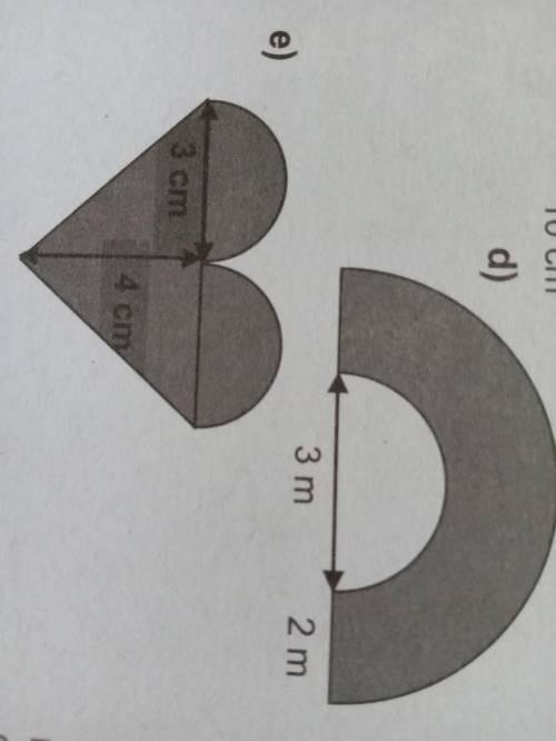 Calculate the area of the shaded part to the nearest whole unit. Please help me with the two shapes