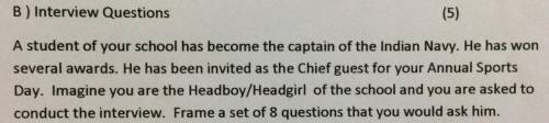Interview of a student of your school who has become the captain of the Indian Navy