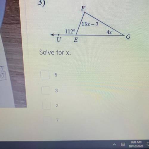 Please help me solve for x