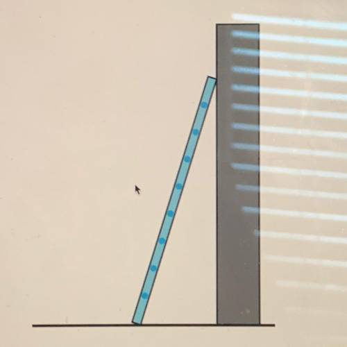 A student placed a ladder up against a wall as shown below. The normal force applied by the wall in