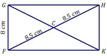 In rectangle FGHK, FC = CH = 8.5 cm. What is the area of rectangle FGHK?

8.5 cm
15cm^2
120cm^2
12