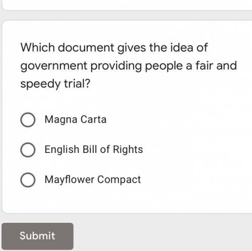 Which document gives the idea of government providing people a fair and
speedy trial?