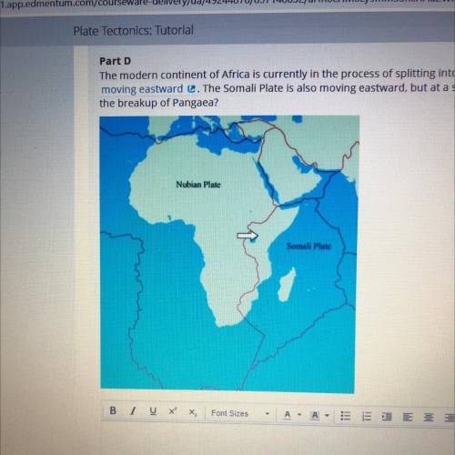 Part D

The modern continent of Africa is currently in the process of splitting into multiple tect