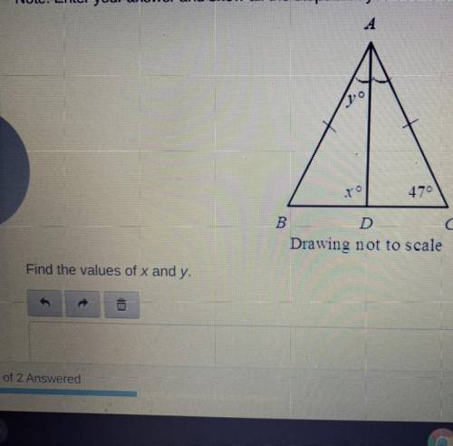 Find the values of x and y. 
Please show steps
