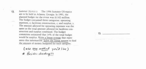 The 1996 Summer Olympics are to be held in Atlanta, Georgia. In 1991, the planned budget the event