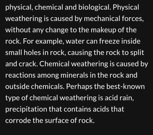 PLZ HEPP

Compare and contrast physical and chemical weathering. Be sure to include examples of bot