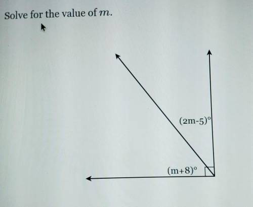 I need help finding the value of m