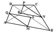In quadrilateral ABCD, points M, N, P, Q, R, S are the midpoints of sides AB , BC , CD , DA , AC ,