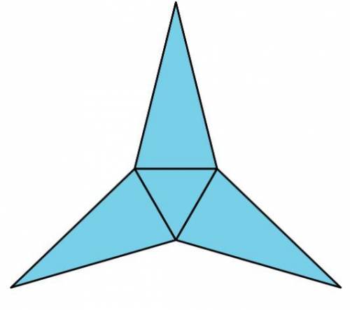 Which polyhedron can be assembled from this net?

1.) A triangular pyramid
2.) A trapezoidal prism