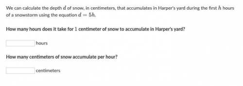 We can calculate the depth d of snow, in centimeters, that accumulates in Harper's yard during the