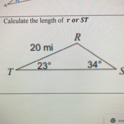 8. Calculate the length of r or st