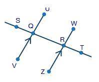 Use the figure to answer the question that follows:

Segments UV and WZ are parallel with line ST