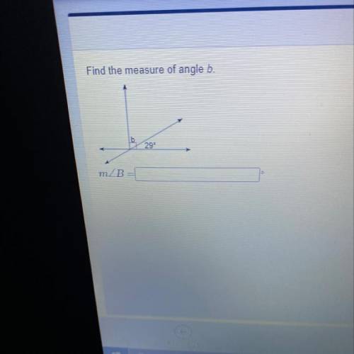 Find the measure of angle b.
29
m/B=