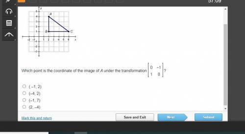 Which point is the coordinate of the image of A under the transformation
check picture!!