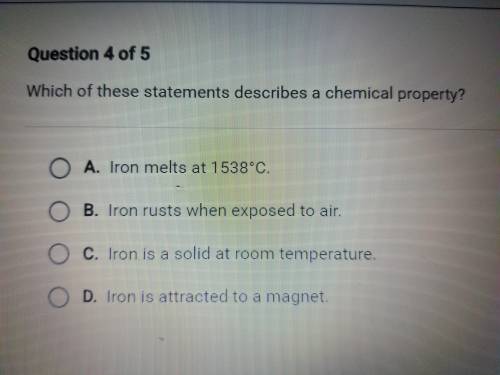 Which of these statements describes a chemical property?