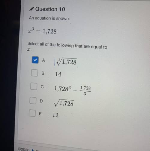 Which of the following are equal to x