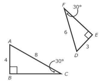 Which trigonometric ratios can be determined from the triangles? Select all that apply.

just fail