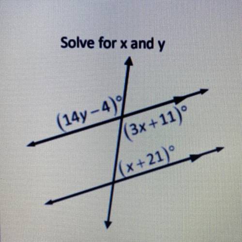 Solve for x and y (18 points!)