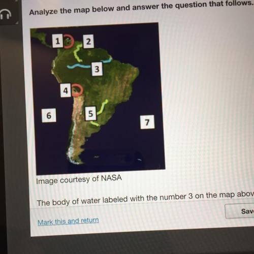 And the body of water labeled with

The body of water labeled with the number 3 on the map above i