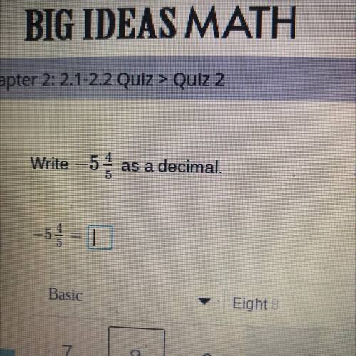 Write -5 4/8 as a decimal.
