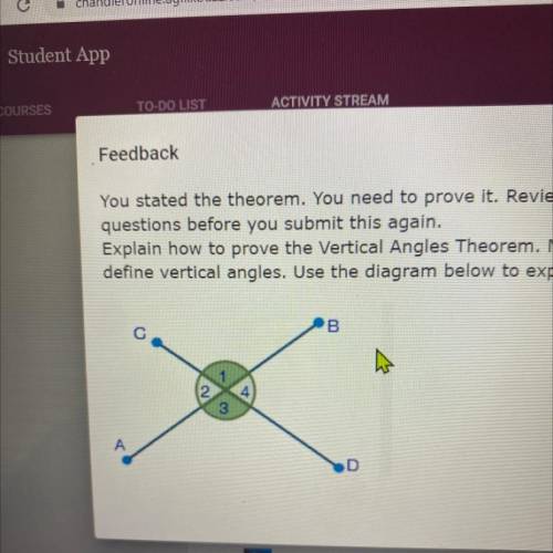 PLEASE HELP MEEE You stated the theorem. You need to prove it. Review your notes and the lesson on