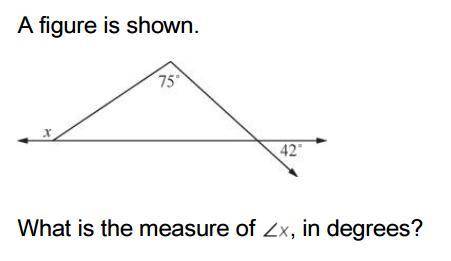 What is the measure of x in degrees ?
