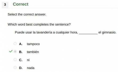 Which word best completes the sentence?

Puede usar la lavandería a cualquier hora, __________ el