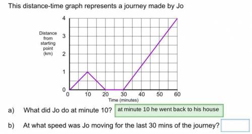 What speed was Jo moving for the last 30 mins of theAt journey?