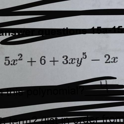 How do i put 5x^2+6+3xy^5-2x in standard form