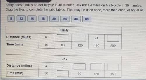 Christy ride 6 miles on her bicycle in 40 minutes. Jax rides for 4 miles on his bicycle in 30 minut