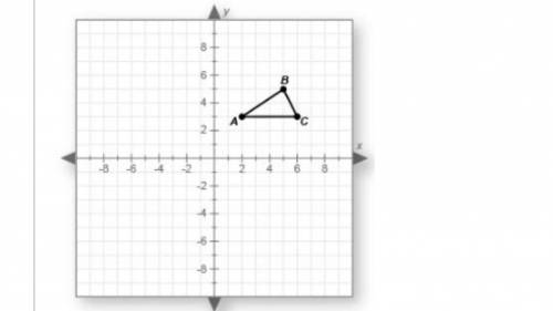Given triangle ABC, determine the location of A' after a translation 2 units left and a reflection