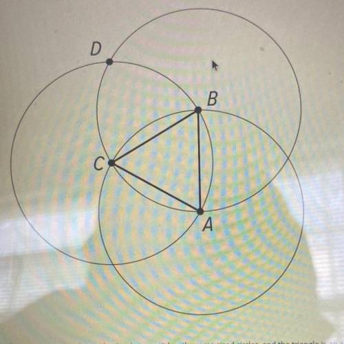 The 3 circles in the diagram have center A, B, and C

a. Explain why segment AB and AC have the sa