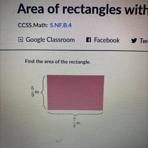 Find the area of the rectangle.
