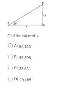Find the value of x. images attached
