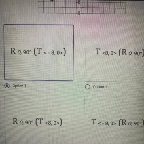 Question 2: Which of the following transformations would map point R to point X?