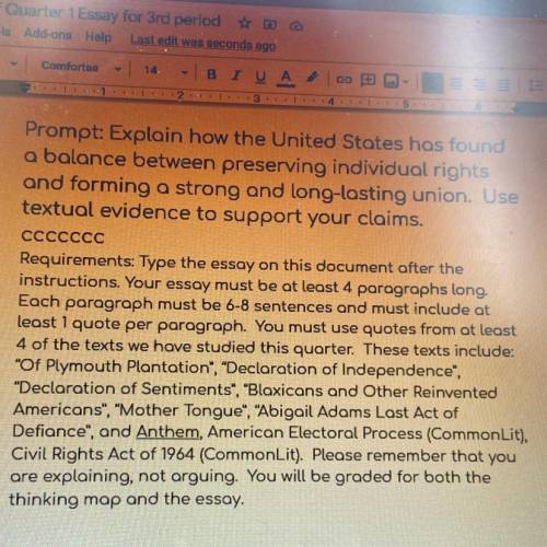 Would appreciate any help!

Prompt: Explain how the United States has found
a balance between pres