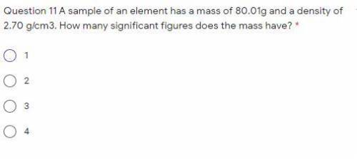 A sample of an element has a mass of 80.01g and a density of 2.70 g/cm3. How many significant figur